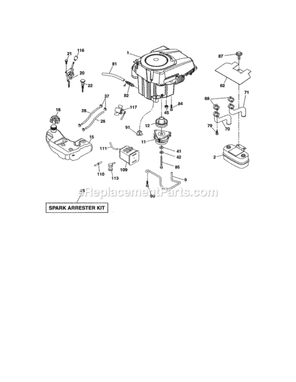 Page D Diagram and Parts List for 917289551  Craftsman Lawn Tractor