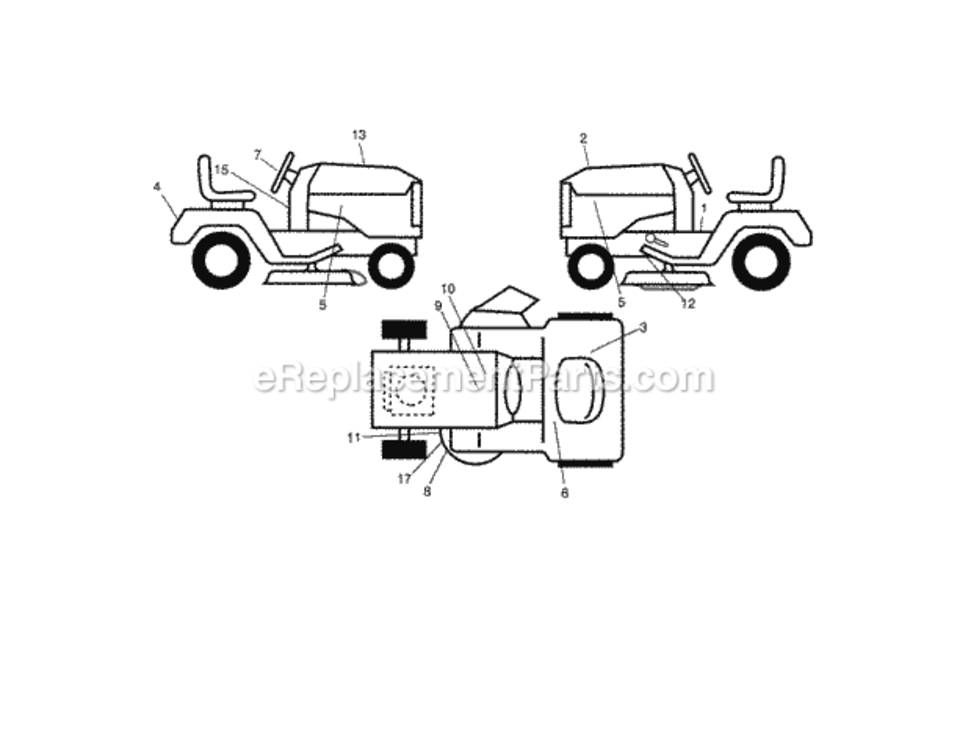 Page H Diagram and Parts List for 917289551  Craftsman Lawn Tractor