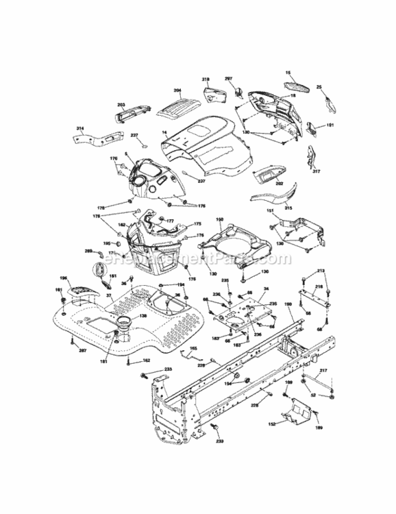 Page B Diagram and Parts List for 917289700  Craftsman Lawn Tractor