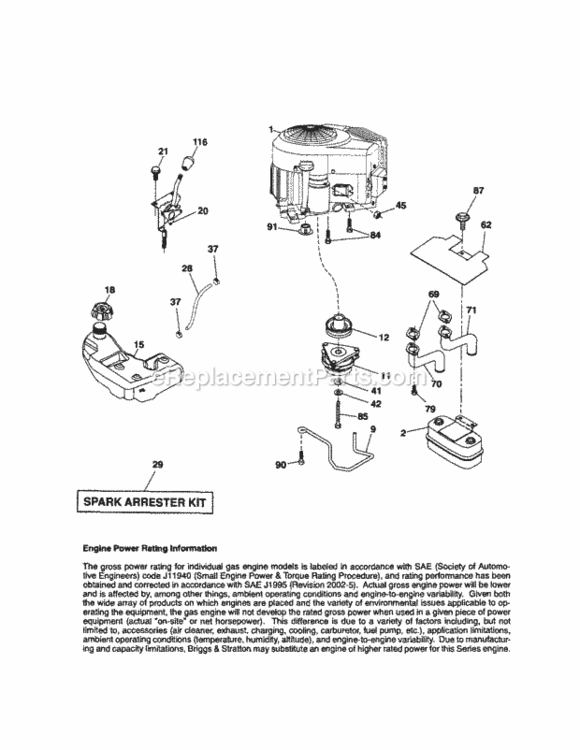 Page D Diagram and Parts List for 917289700  Craftsman Lawn Tractor