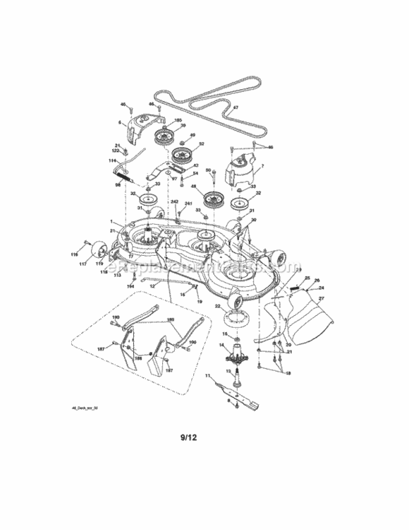 Page J Diagram and Parts List for 917289720  Craftsman Lawn Tractor