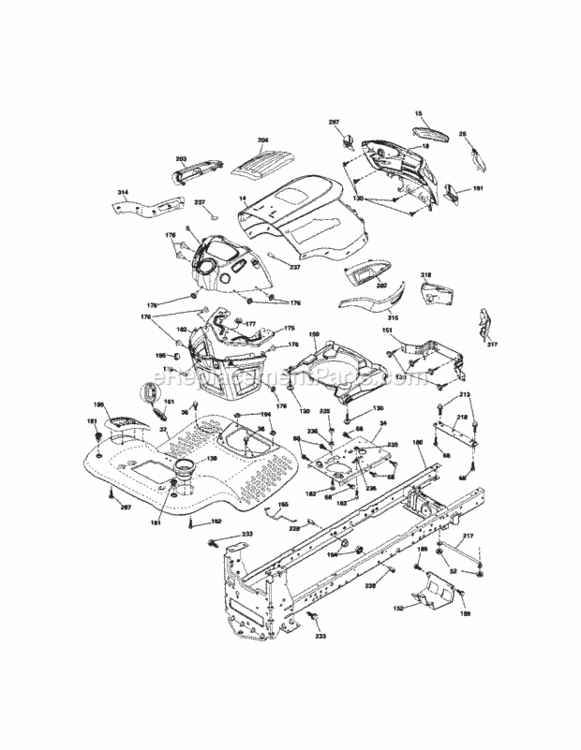 Page B Diagram and Parts List for 917289720  Craftsman Lawn Tractor