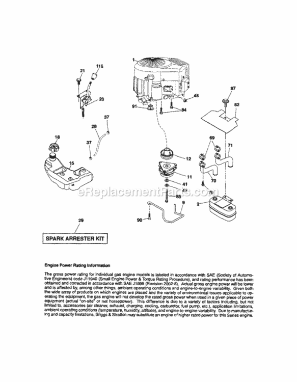 Page D Diagram and Parts List for 917289720  Craftsman Lawn Tractor