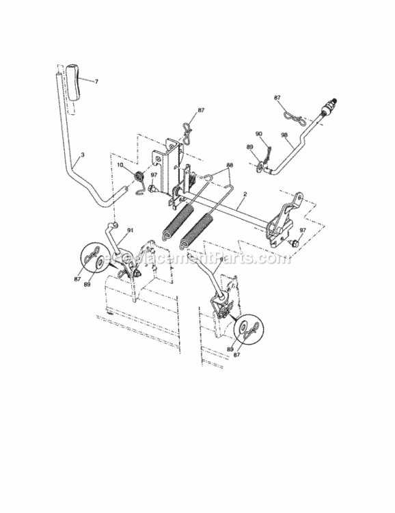 Page H Diagram and Parts List for 917289730  Craftsman Lawn Tractor