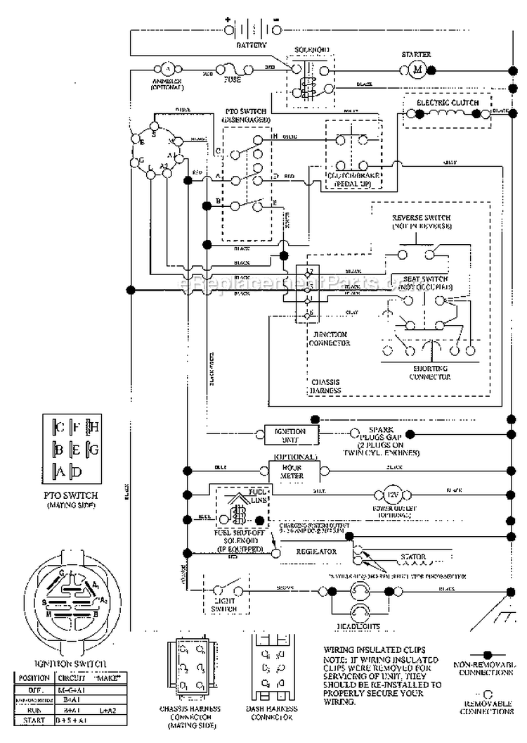 Schematic_Diagram Diagram and Parts List for 917289740  Craftsman Lawn Tractor