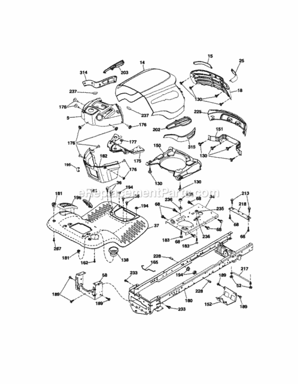 Page B Diagram and Parts List for 917289902  Craftsman Lawn Tractor