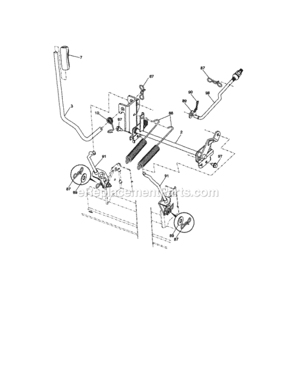 Page H Diagram and Parts List for 917289903  Craftsman Lawn Tractor