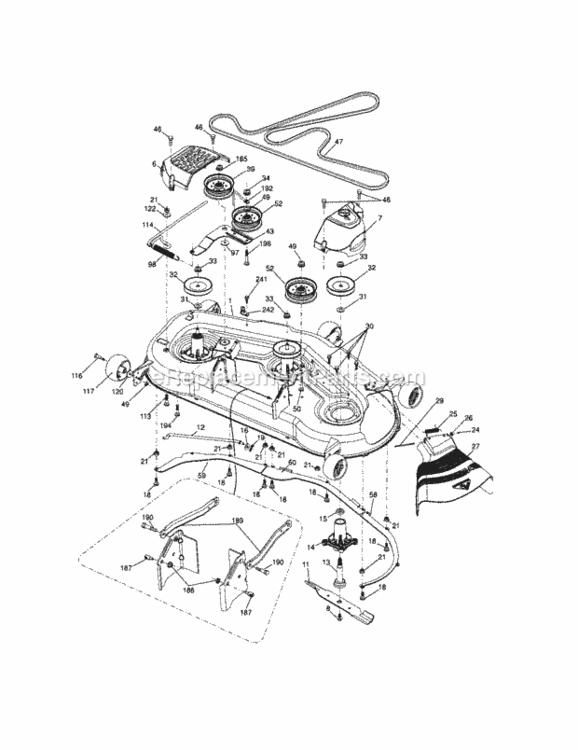 Page J Diagram and Parts List for 917289910  Craftsman Lawn Tractor