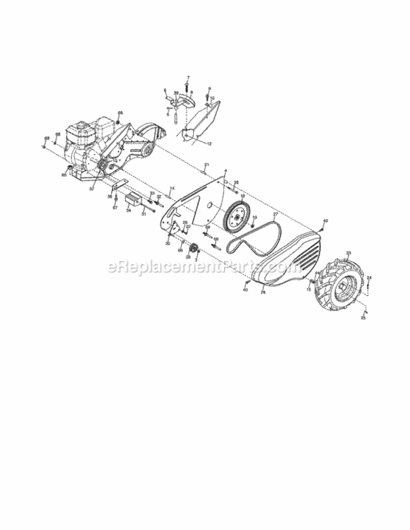 Page B Diagram and Parts List for 917290023  Craftsman Tiller