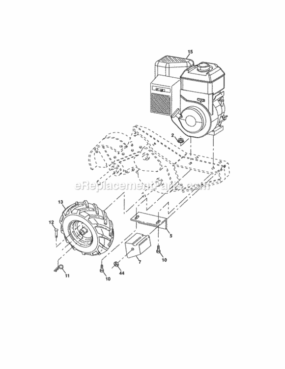 Page C Diagram and Parts List for 917290023  Craftsman Tiller