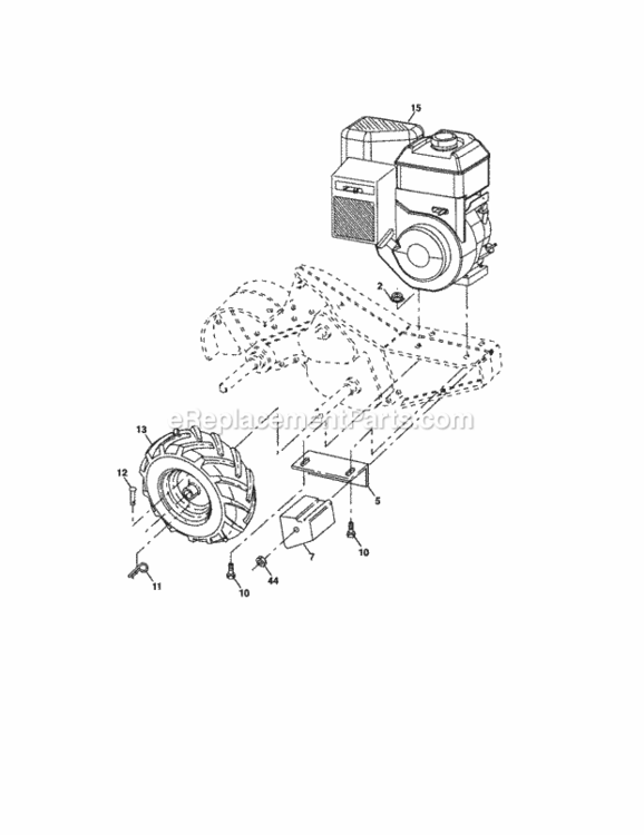 Page C Diagram and Parts List for 917290031  Craftsman Tiller