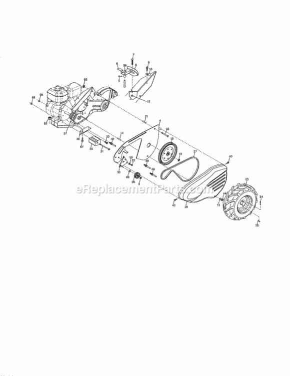 Page B Diagram and Parts List for 917290034  Craftsman Tiller