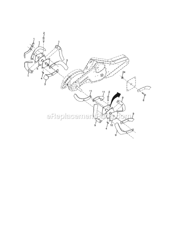 Page F Diagram and Parts List for 917290034  Craftsman Tiller