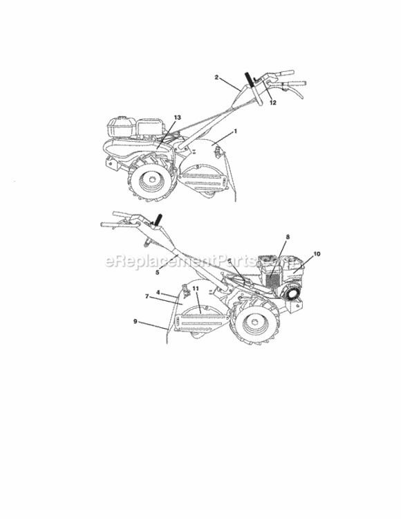 Page G Diagram and Parts List for 917290034  Craftsman Tiller