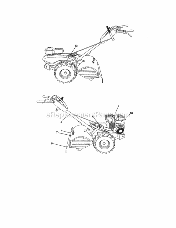 Page G Diagram and Parts List for 917290037  Craftsman Tiller