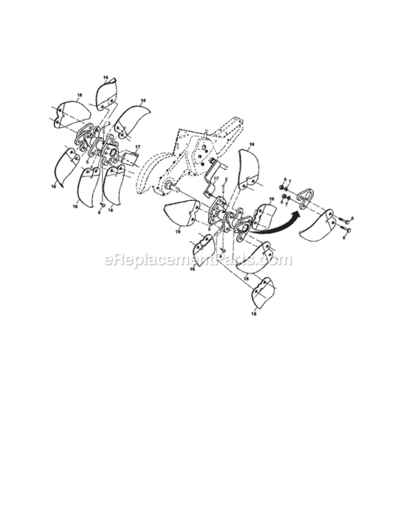 Page F Diagram and Parts List for 917290041  Craftsman Tiller