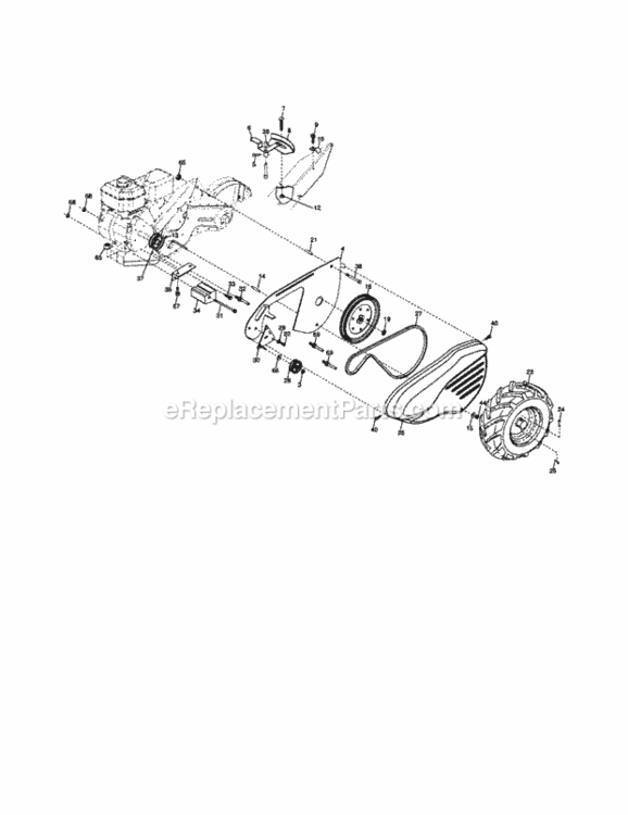Page B Diagram and Parts List for 917290044  Craftsman Tiller