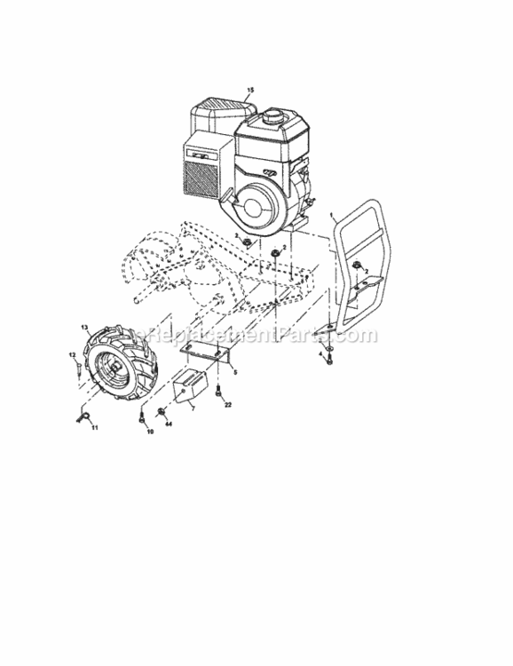 Page C Diagram and Parts List for 917290044  Craftsman Tiller