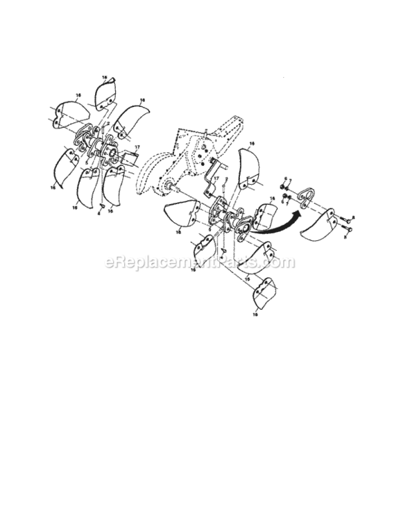 Page F Diagram and Parts List for 917290044  Craftsman Tiller