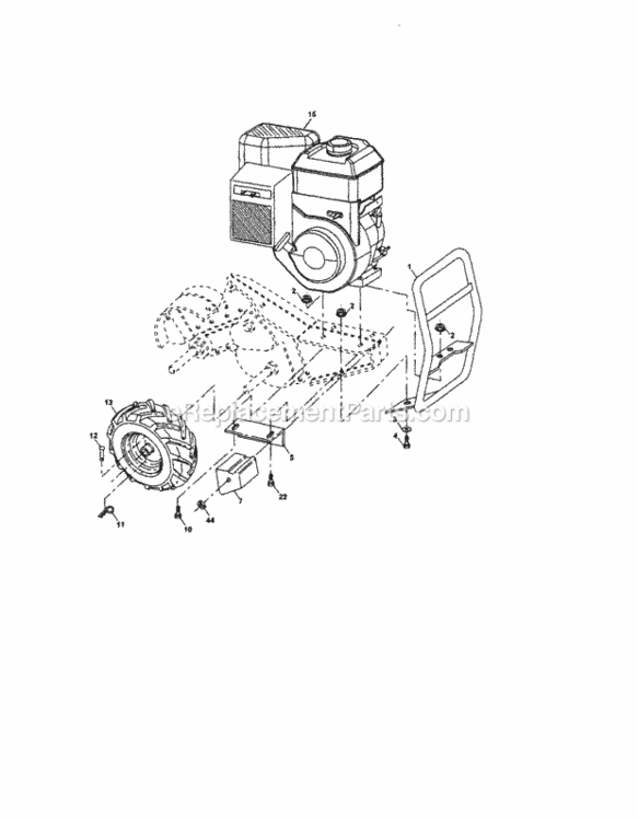 Page C Diagram and Parts List for 917290045  Craftsman Tiller