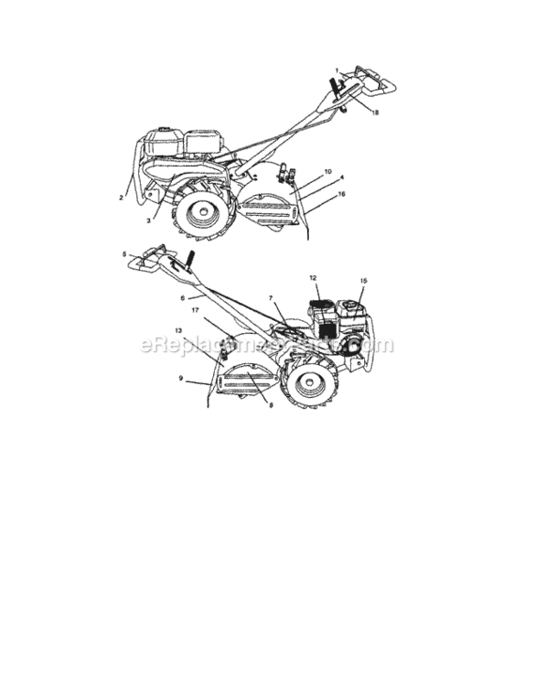 Page G Diagram and Parts List for 917290045  Craftsman Tiller