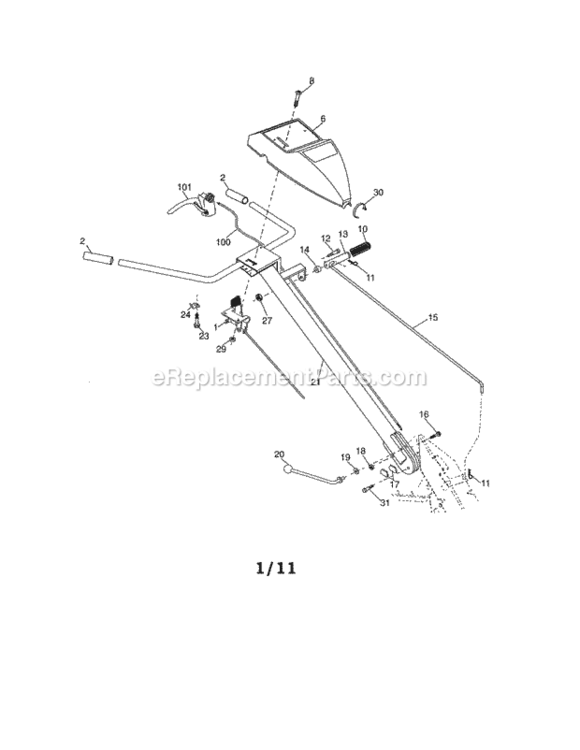 Page A Diagram and Parts List for 917290046  Craftsman Tiller
