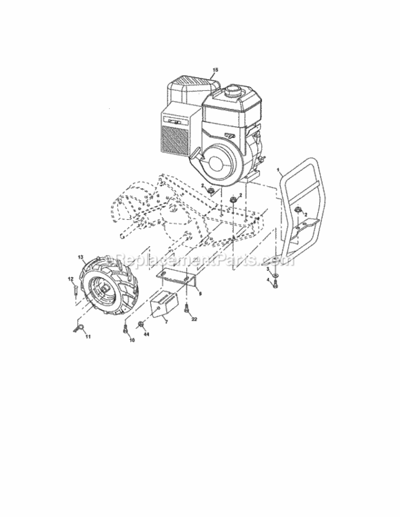 Page C Diagram and Parts List for 917290047  Craftsman Tiller