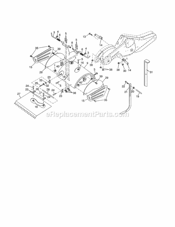 Page E Diagram and Parts List for 917290048  Craftsman Tiller
