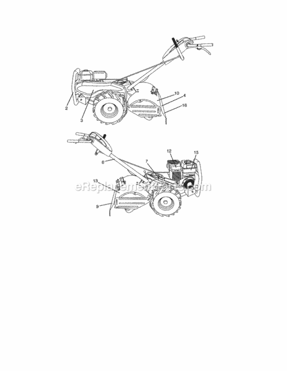 Page G Diagram and Parts List for 917290048  Craftsman Tiller