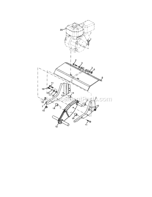 Page E Diagram and Parts List for 917291481  Craftsman Tiller