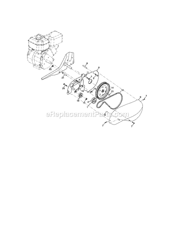 Page B Diagram and Parts List for 917291490  Craftsman Tiller