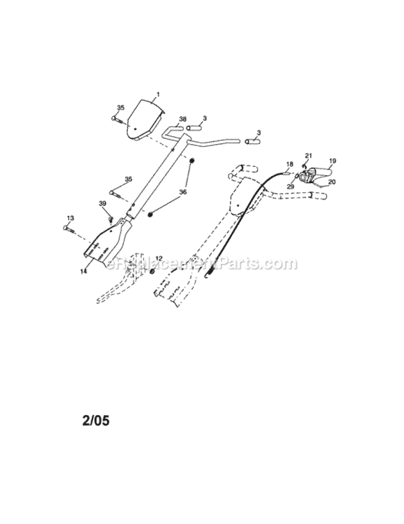 Page A Diagram and Parts List for 917291491  Craftsman Tiller