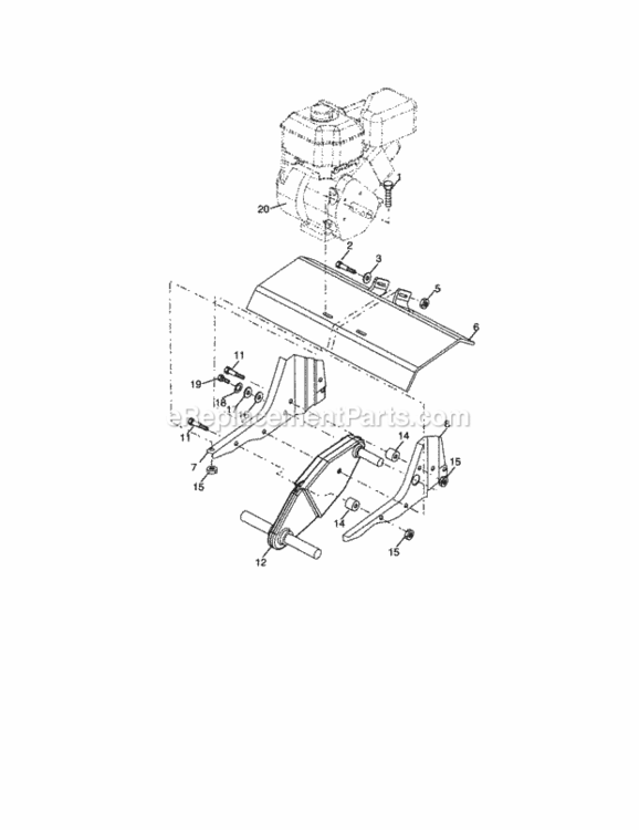 Page E Diagram and Parts List for 917291491  Craftsman Tiller
