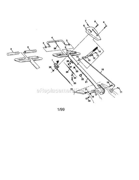 Page A Diagram and Parts List for 917292040  Craftsman Tiller