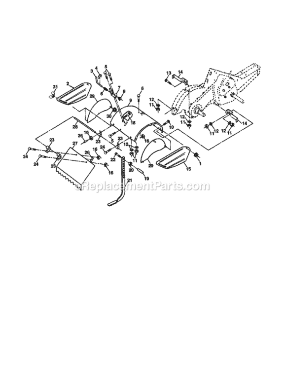 Page E Diagram and Parts List for 917292040  Craftsman Tiller