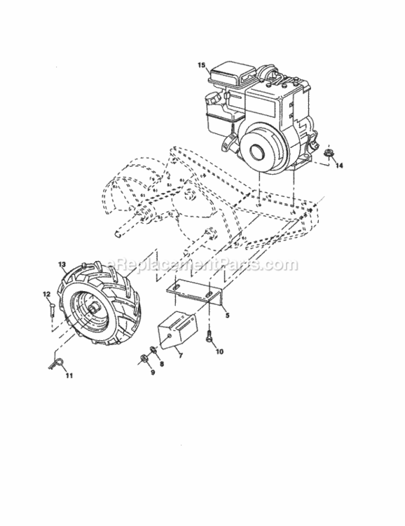Page C Diagram and Parts List for 917292041  Craftsman Tiller