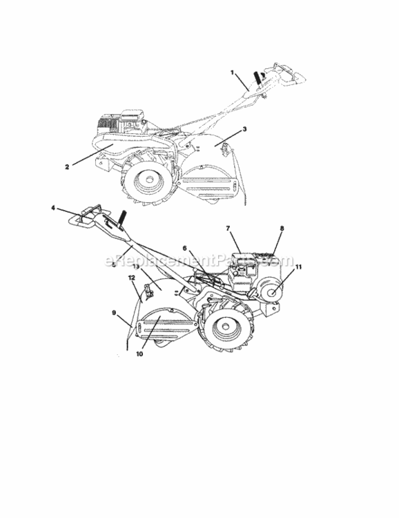 Page G Diagram and Parts List for 917292041  Craftsman Tiller