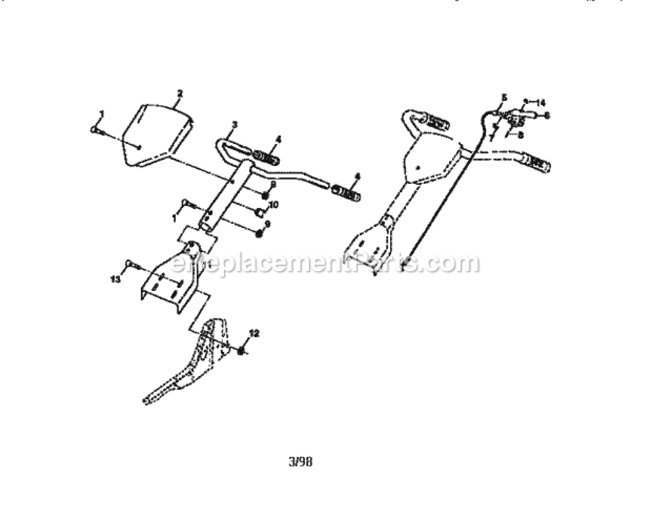 Page A Diagram and Parts List for 917292301  Craftsman Tiller