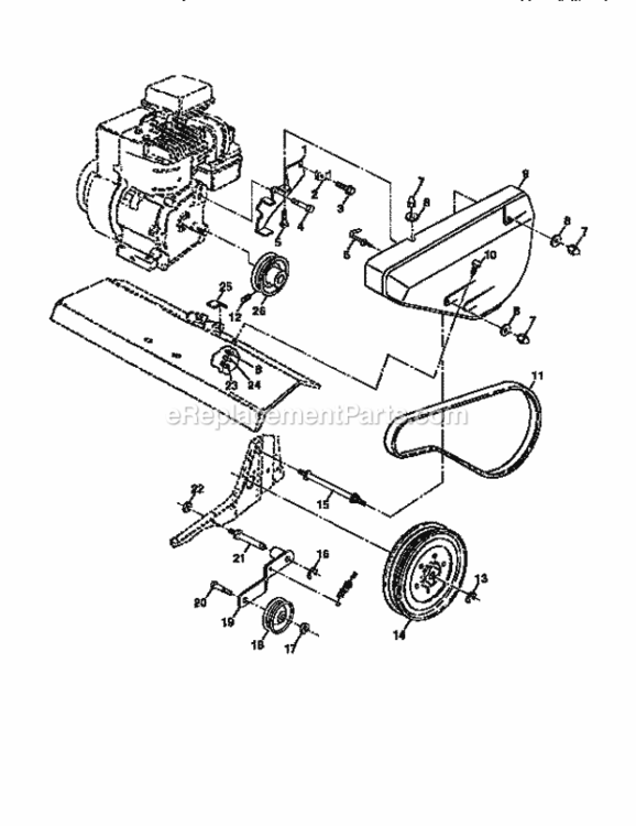 Page B Diagram and Parts List for 917292350  Craftsman Tiller