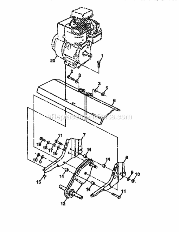 Page E Diagram and Parts List for 917292350  Craftsman Tiller