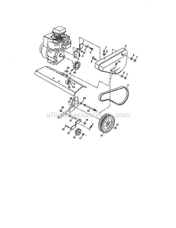 Page B Diagram and Parts List for 917292352  Craftsman Tiller