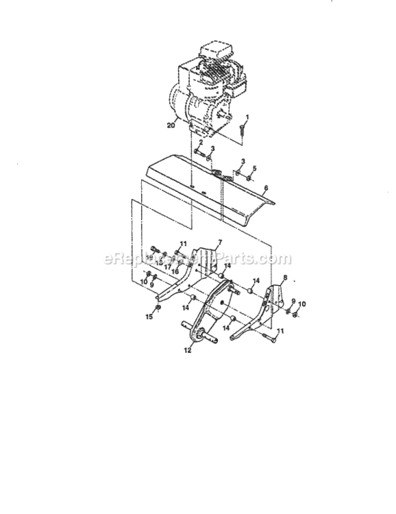 Page E Diagram and Parts List for 917292352  Craftsman Tiller