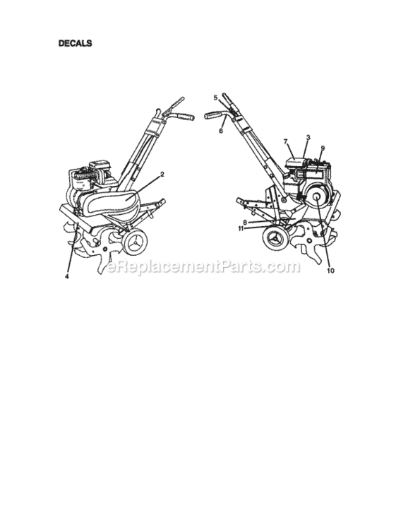 Page F Diagram and Parts List for 917292381  Craftsman Tiller