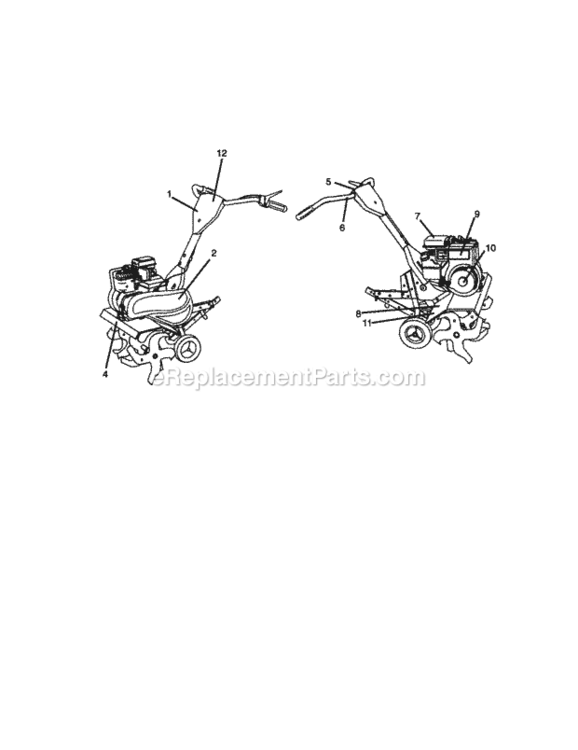 Page F Diagram and Parts List for 917292390  Craftsman Tiller