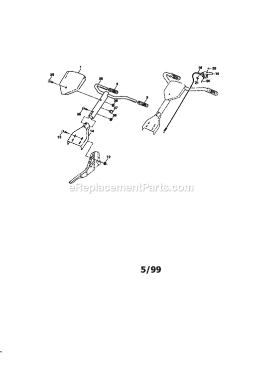 Page A Diagram and Parts List for 917292391  Craftsman Tiller