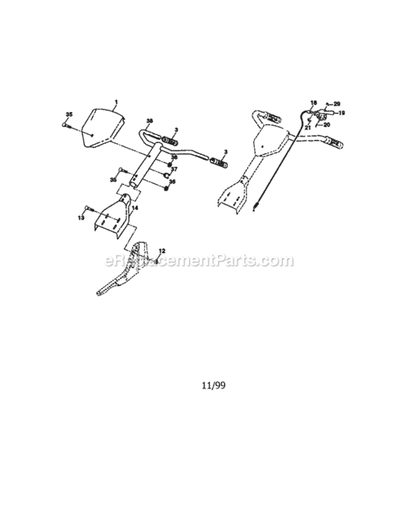 Page A Diagram and Parts List for 917292392  Craftsman Tiller