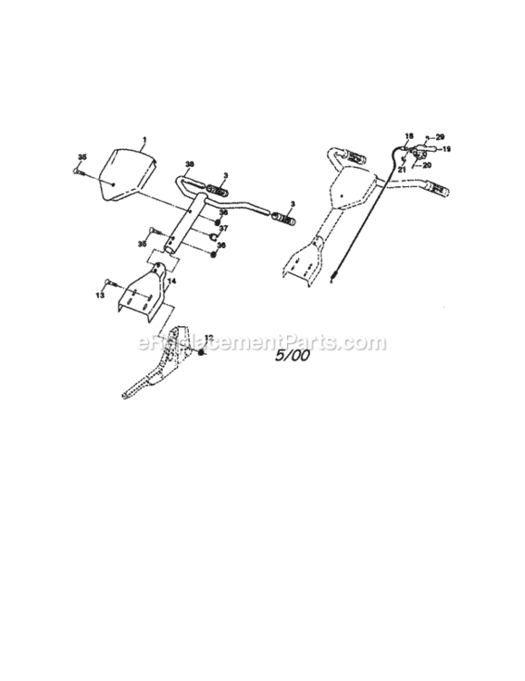 Page A Diagram and Parts List for 917292393  Craftsman Tiller