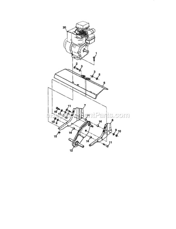 Page E Diagram and Parts List for 917292394  Craftsman Tiller