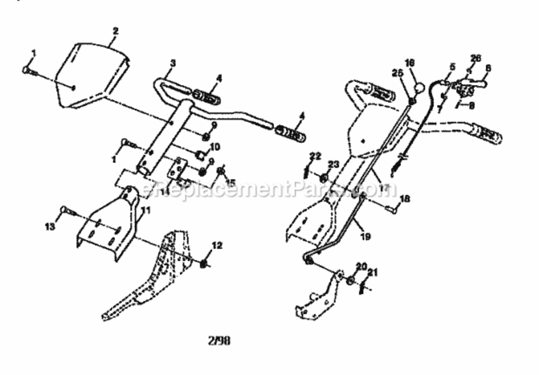 Page A Diagram and Parts List for 917292400  Craftsman Tiller