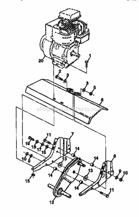 Page E Diagram and Parts List for 917292400  Craftsman Tiller